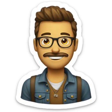 Hombre con estilo hipster sticker