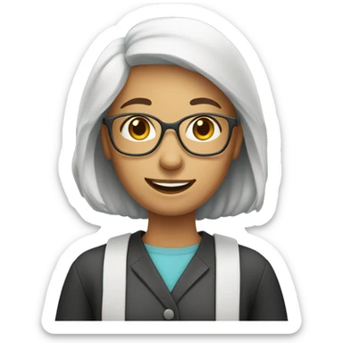 Math women professor with braces sticker