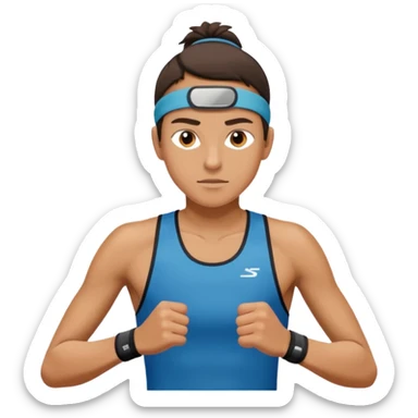 runner with seatband sticker