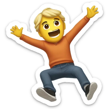 Make emoji that the guys has falling from the sky using this emoji modal “🚶” sticker