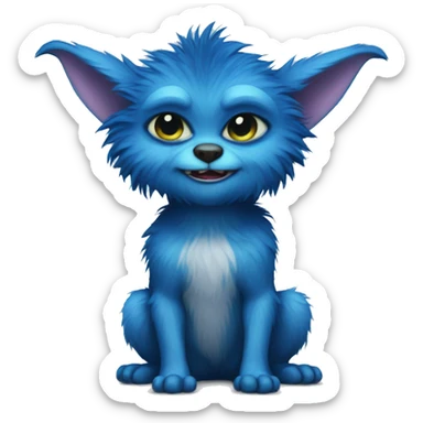 Blue Furry Cute Gremlin sticker