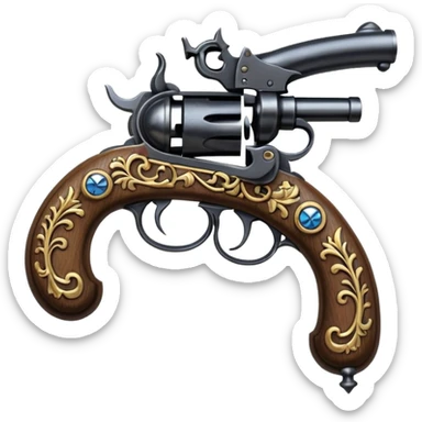 flintlock pistols forming an x sticker