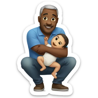 papa con un bebe sticker