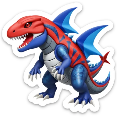 Meloetta-Groudon-Garchomp-Kyogre-Pokémon-Fakémon-fusion-hybrid-creature sticker