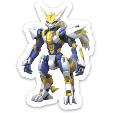 WereGarurumon-Renamon-Medabot-Mecha full body sticker