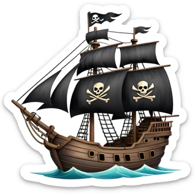 pirate ship with black flag sticker