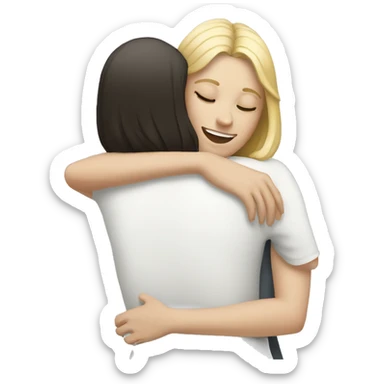 white woman hugging white woman sticker