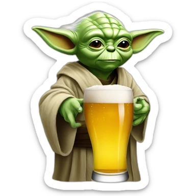 Yoda-starwars-drink-beer sticker