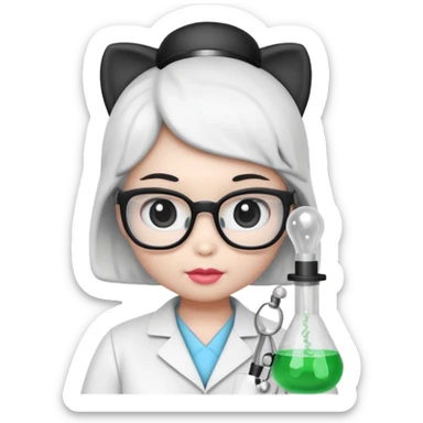 hello kitty science and black and white sticker