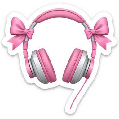 Quiero que se convierte en un emojiHeadphones with pink bows sticker