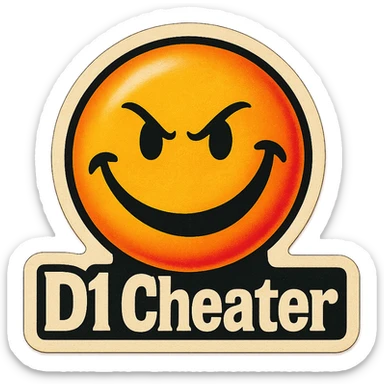 grin
 add the words " D1 Cheater " in White sticker