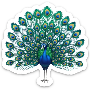 create a single peacock feather emoji sticker