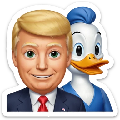 donald trump with donald duck sticker