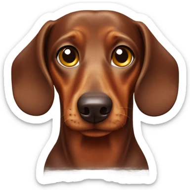 Brown dachshund dog sticker