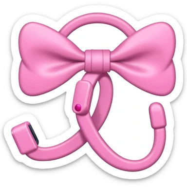 Crie um fone de ouvido Branco. Com lacinhos rosas sticker