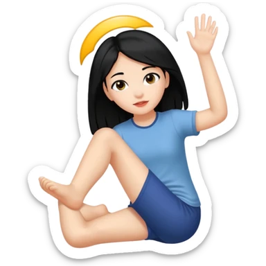 a foot  on a girl's head sticker