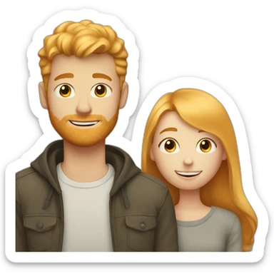 Blonde guy with ginger girl hugging sticker