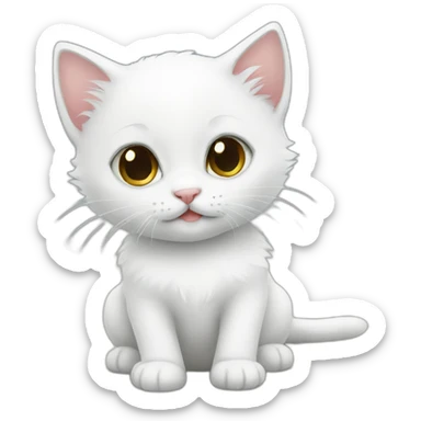 white kitten sticker
