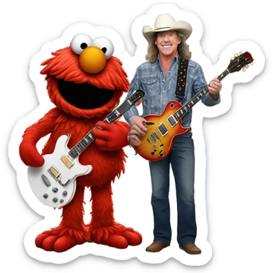 Photorealistic Elmo with Ted Nugent sticker