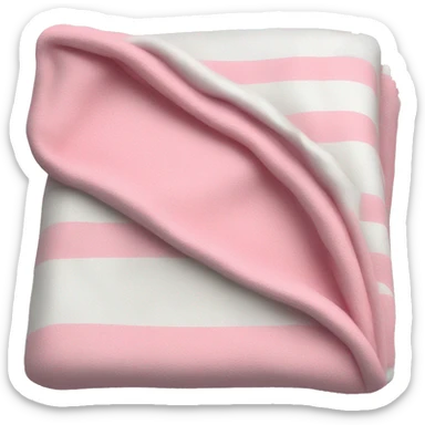 Plad white and pink blanket folded  sticker