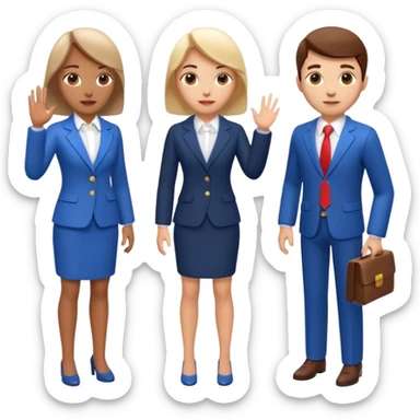 3 isometric 3d render people dressed as realtors dont show legs sticker
