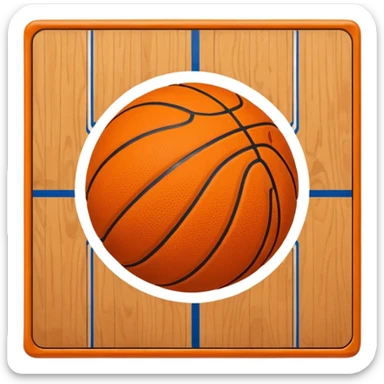 basketball being bounce on basketball court sticker