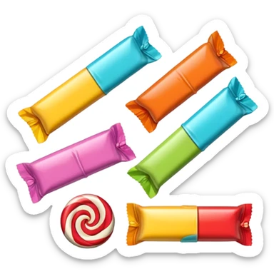 retro candy wrapped  individual  sticker