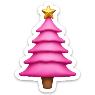 Pink Christmas tree with l and a star on top sticker