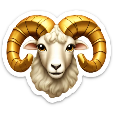 Flaming Golden Aries Ram sticker