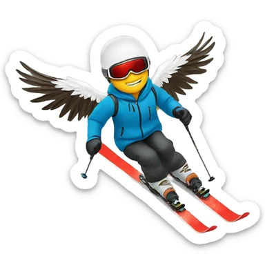 ￼ skier with Eagle wings sticker