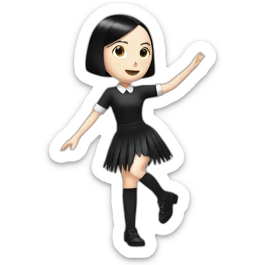 Wednesday Addams dancing with thing sticker