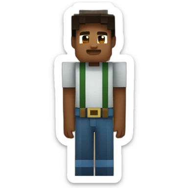 Enfant avec minecraft sticker