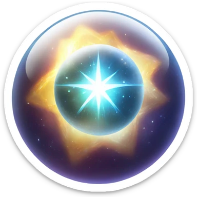 astral projection star inside a ball sticker