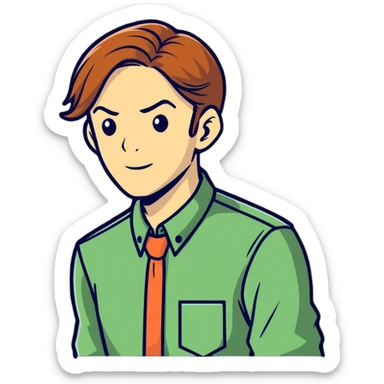 Brent Smith with preppy shirt  sticker