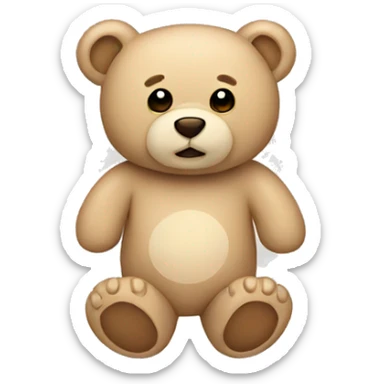 beige teddy bear  sticker