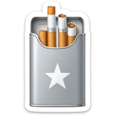 7 stars grey shining cigaret pack with a few little cigaret inside sticker