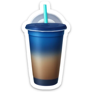 Dark blue ombré drink in plastic cup with a straw and lid with no face just a cup sticker