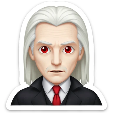 Dracula with long white hair sticker