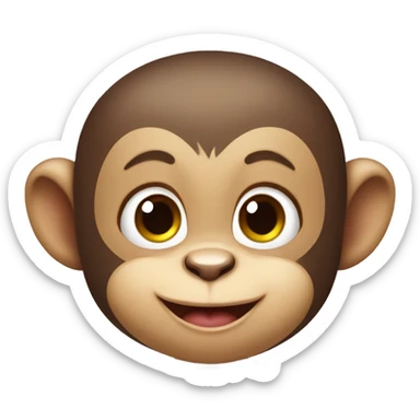 Cartoonish cute baby monkey  sticker