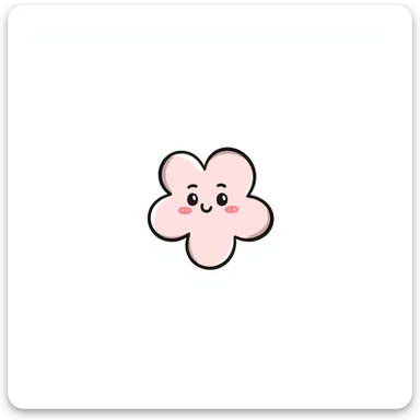single soft pastel sakura blossom, Japanese hand-drawn kawaii style, full object, transparent background, with a gentle smile sticker