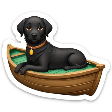black lab on boat sticker