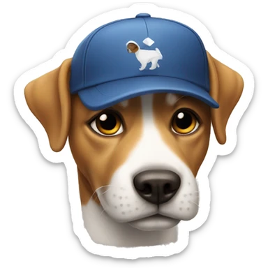 dog with cap sticker