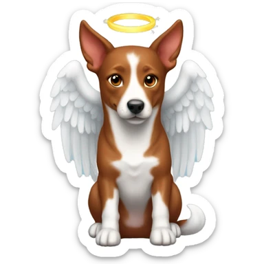 Red kelpie dog with angel halo sticker