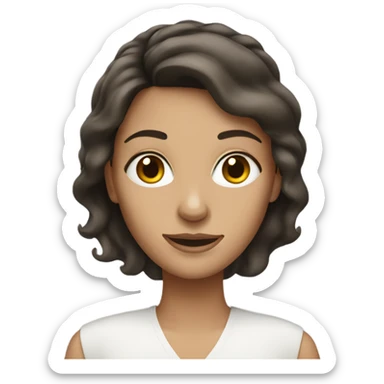 brunette white lady sticker