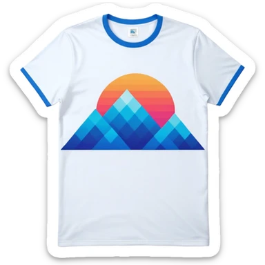 retro wave graphic tee shirt sticker