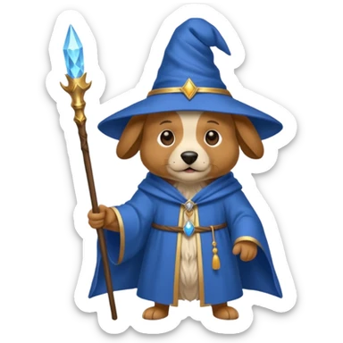 Dog wizard sticker