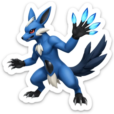 Mega lucario and mega Absol fusion full body four legs sticker