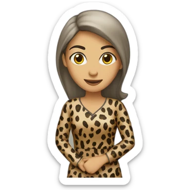 Arabic teacher wearing a leopard dress sticker