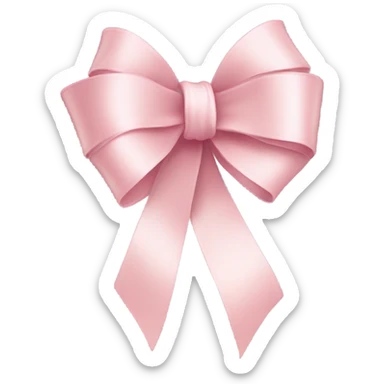 light pink ribbon bow sticker