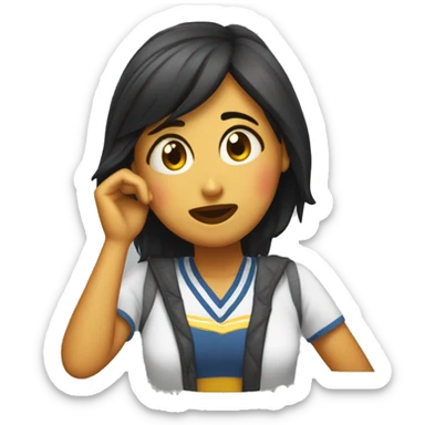 Chica morena durmiendo sticker